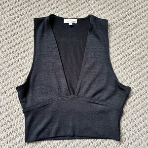 Wilfred Black Deep V Sleeveless Knit Tank